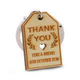 Personalized Engraved Unfinished Wooden Wedding Favor Key Chain