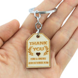 Personalized Engraved Unfinished Wooden Wedding Favor Key Chain