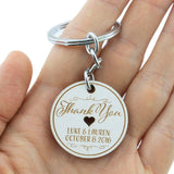 Personalized Engraved White Wooden Wedding Favor Key Chain