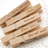 Wooden Peg Engraved Greetings/Wishes/Wordings - 20 pieces