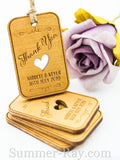 Personalized Gold Wooden Engraved Miniature Wedding Favor Gift Tags with Twine