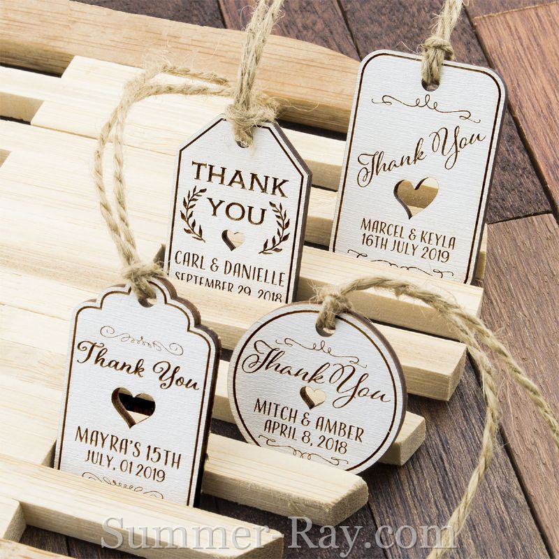 3.5 Personalized Wooden Tags w/ Wooden Beads