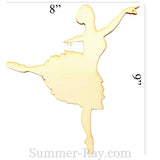 Laser Cut Out Wooden Arabesque Pose Ballerina