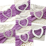 Metallic Silver Heart Buckles