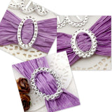 Metallic Silver Oval Buckles