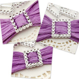 Metallic Silver Square Buckles