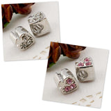 Center Threaded Spacer Heart Beads