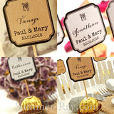 DIY Personalized Double Sided Wedding Cupcake Toppers "For"