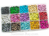 Hot Fix Rhinestuds SS20 (5mm ) Mixed Color in Storage Box - 6480 pieces