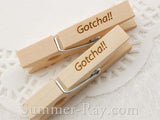 Wooden Peg Engraved Greetings/Wishes/Wordings - 20 pieces