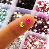 Rhinestones 4mm Mixed Color in Storage Box - 4500 pieces