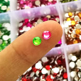 Rhinestones 4mm Mixed Color in Storage Box - 4500 pieces