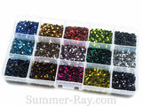 Hot Fix Rhinestones SS10 (2.8mm) Mixed Color in Storage Box - 10800 pieces