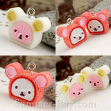 Cabochon Resin Teddy Bear Sponge Cake with Eye Bolt