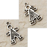 Tibetan Silver Little Boy/Girl Charm Pendant