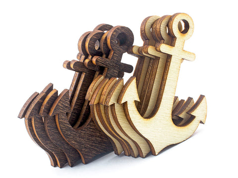 Laser Cut Wooden Veneer Anchor 2" Scrapbooking Embellishment