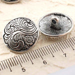 Tibetan Silver Buttons - Flower (T15358) 10 pieces