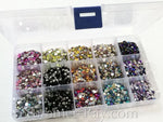 Rhinestones 4mm AB Pointed End Mixed Color in Storage Box - 4500 pieces