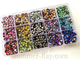 Rhinestones 5mm AB Pointed End Mixed Color in Storage Box - 4500 pieces