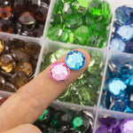 Rhinestones 10mm Mixed Color in Storage Box - 300 or 600 pieces