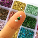 Hot Fix Rhinestuds SS10 (2.8 mm) Mixed Color in Storage Box - 10080 pieces