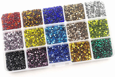 Hot Fix Rhinestones SS10 (2.8mm) Mixed Color in Storage Box - 10800 pieces (M05)
