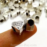 Tibetan Silver Spacer Beads - Heart (T450) 25 pieces