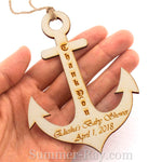 Personalized Wooden Anchor Baby Shower Gift Tags