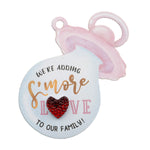 We're Adding S'More Love Baby Pacifier Baby Shower Tags with Rhinestone