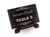 Personalized White Ink Printing Chalkboard Wedding Place Cards with Easels