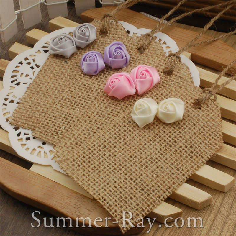 DIY Burlap Tag with Satin Roses – Summer-Ray.com