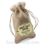 Personalized Cream Gift Tags and Brads for Burlap Bags