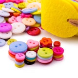 Mixed Design Buttons with 2 Felt Organizers/Containers DIY Craft Sewing