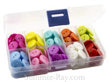 Doll Buttons 15 mm (2 eye) in Storage Box - 200 pieces