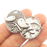 Tibetan Silver Love Birds Charm Pendant