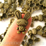 Tibetan Antique Bronze Bunny Rabbit Charm Pendant