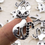 Tibetan Silver Cat Charm Pendant