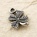 Tibetan Silver Four Leaf Clover Charm Pendant