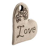 Tibetan Silver Heart with Love Charm Pendant