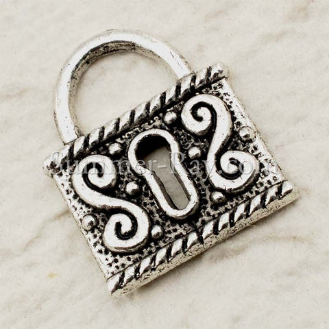 Tibetan Silver Lock Charm Pendant