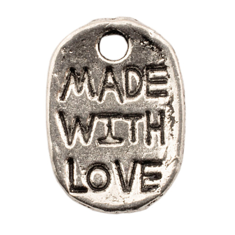 Tibetan Silver Made-with-Love Charm Pendant