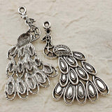 Tibetan Silver Peacock Charm Pendant