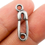 Tibetan Silver Safety Pin Charm Pendant