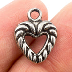 Tibetan Silver Spiral Heart Charm Pendant