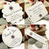 Personalized White Christmas Gift Tags with Snowflake Cutout