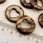 Coconut Shell Round Heart Buttons