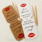 DIY Personalized Double Sided Lips & Mustache White Wedding Cupcake Toppers