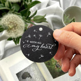 With All My Heart Dandelion Theme Round Favors Tags Wedding Gift Tags