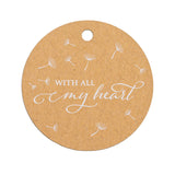 With All My Heart Dandelion Theme Round Favors Tags Wedding Gift Tags