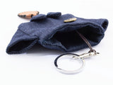 Handmade Women Denim Key Pouch Key Chain Holder with Key Holder Pull Strap